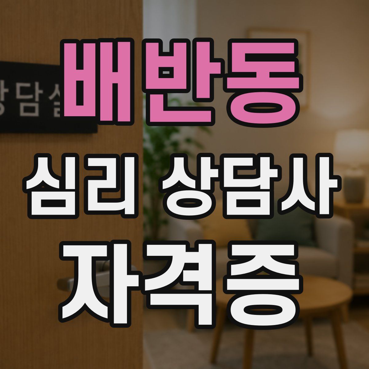 배반동 심리 상담사 자격증