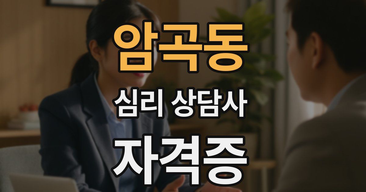 암곡동 심리 상담사 자격증