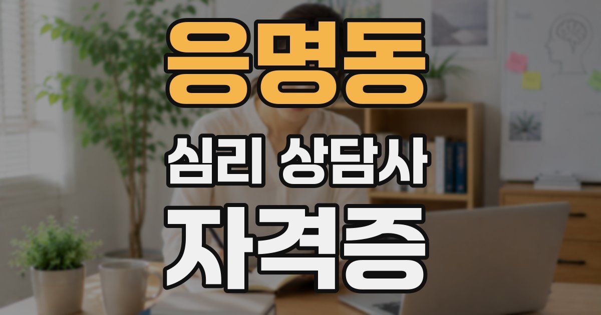 응명동 심리 상담사 자격증