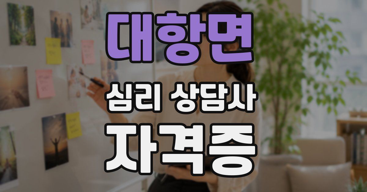 대항면 심리 상담사 자격증