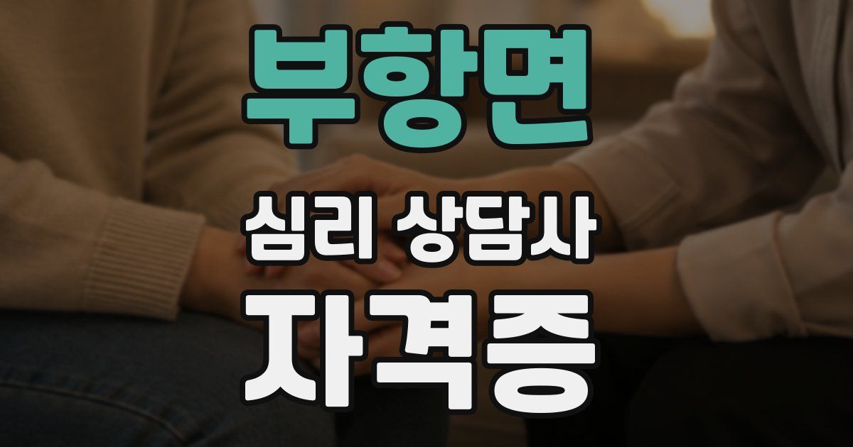 부항면 심리 상담사 자격증