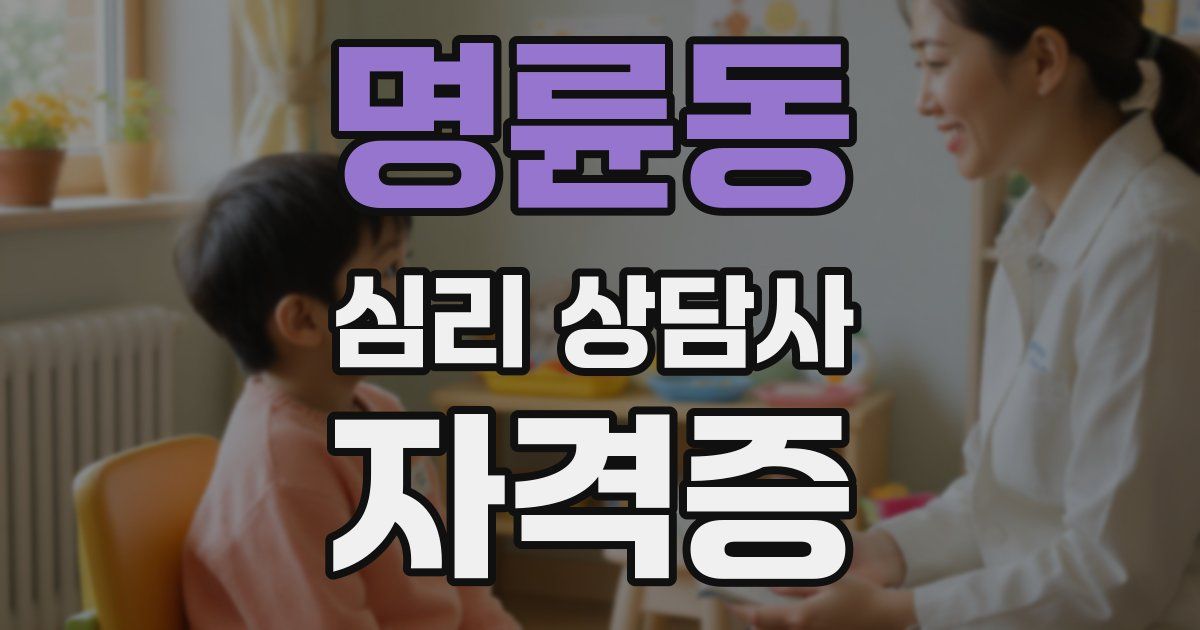 명륜동 심리 상담사 자격증