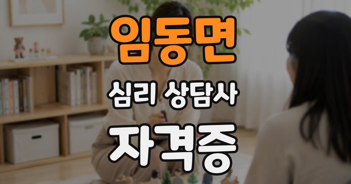 임동면 심리 상담사 자격증
