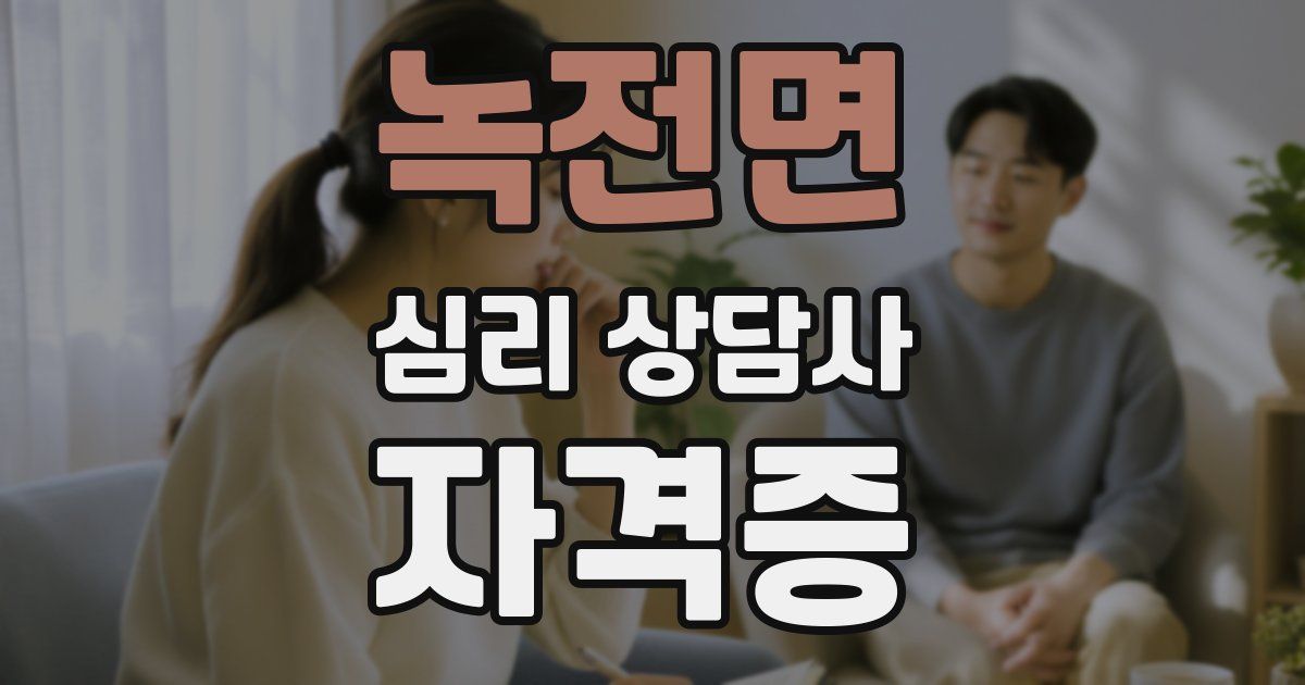 녹전면 심리 상담사 자격증