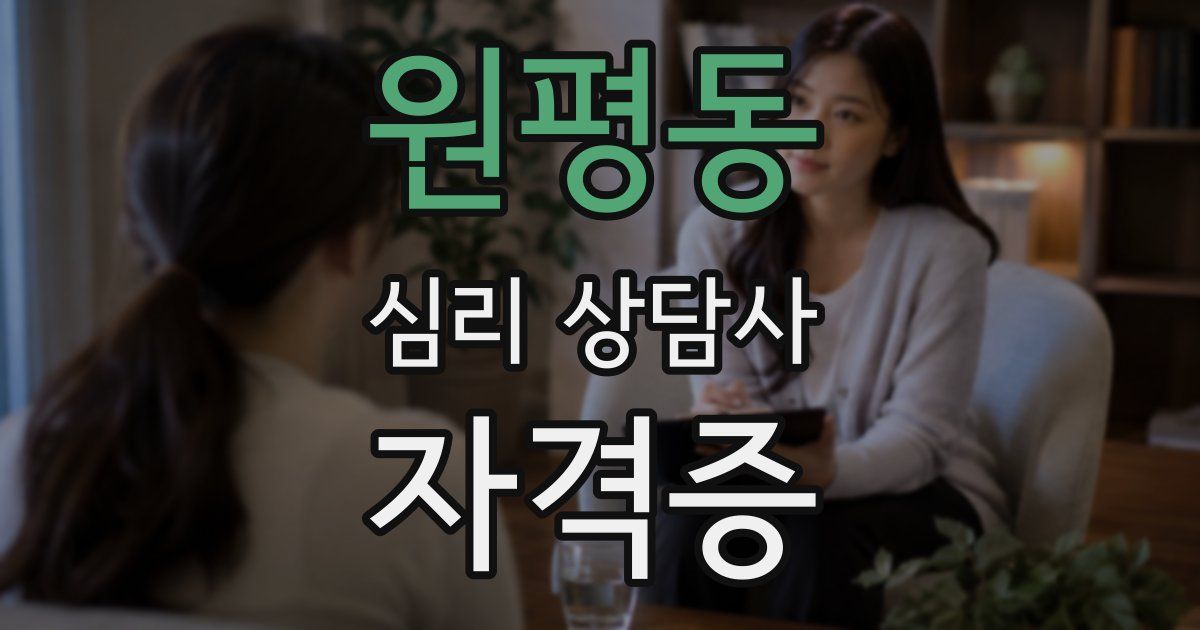 원평동 심리 상담사 자격증