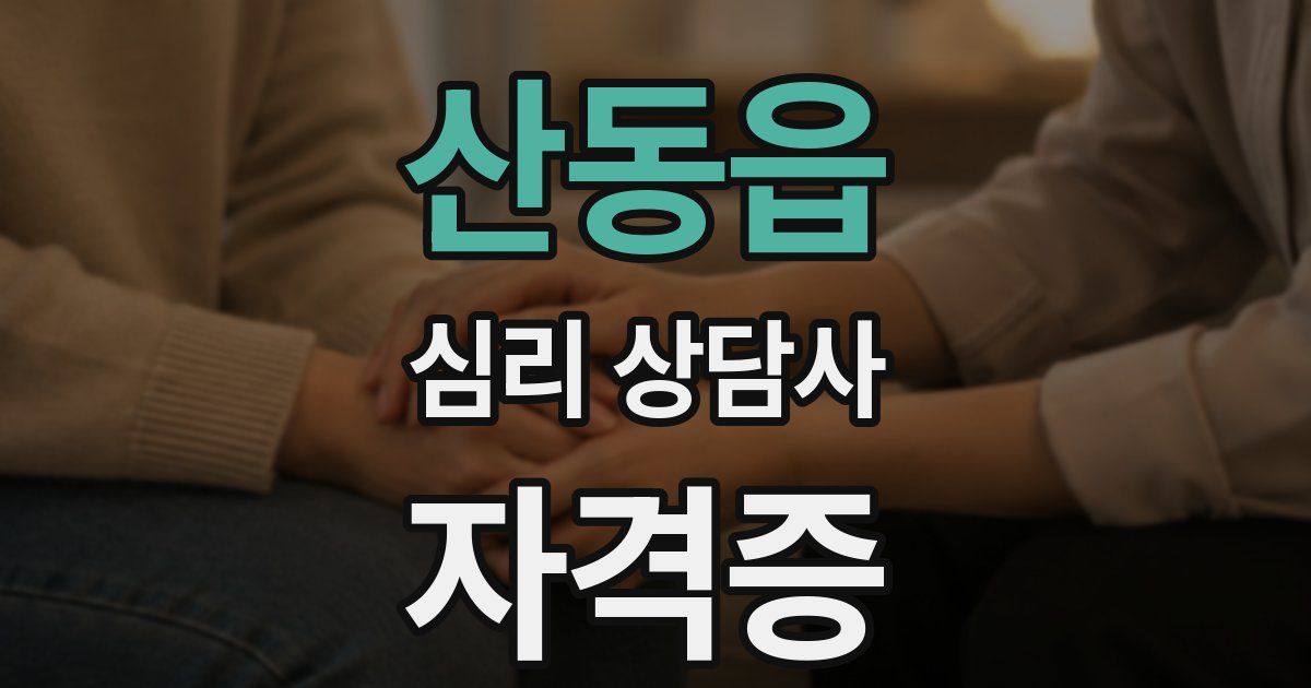 산동읍 심리 상담사 자격증