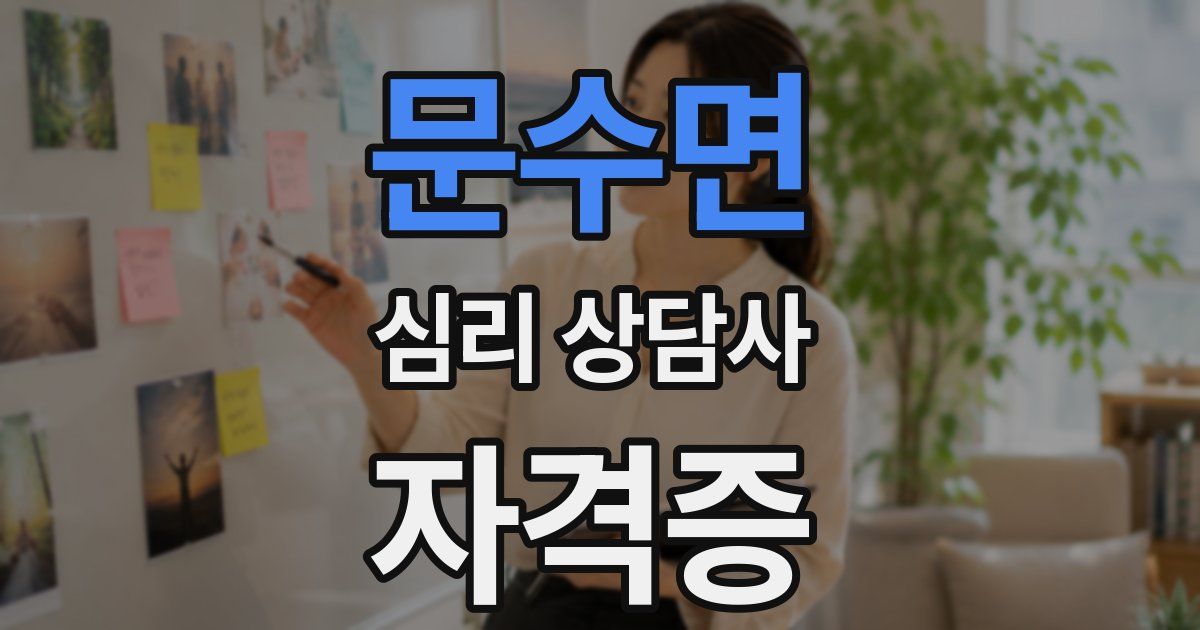 문수면 심리 상담사 자격증