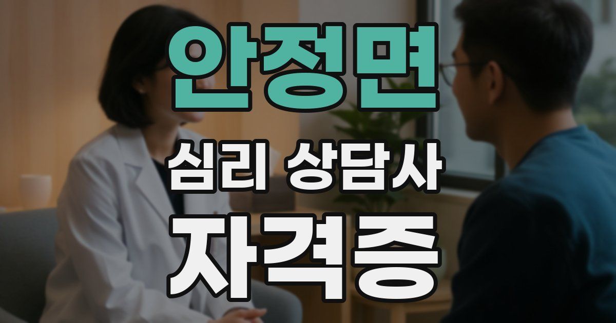 안정면 심리 상담사 자격증