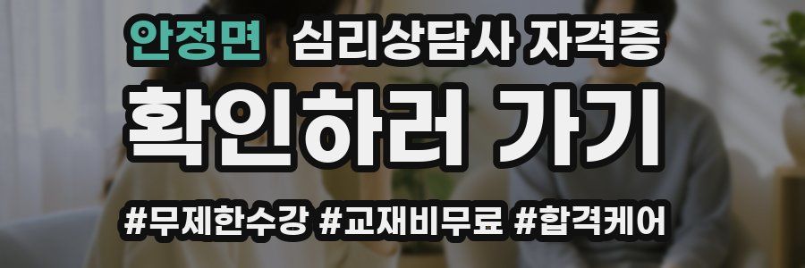 안정면 심리 상담사 자격증