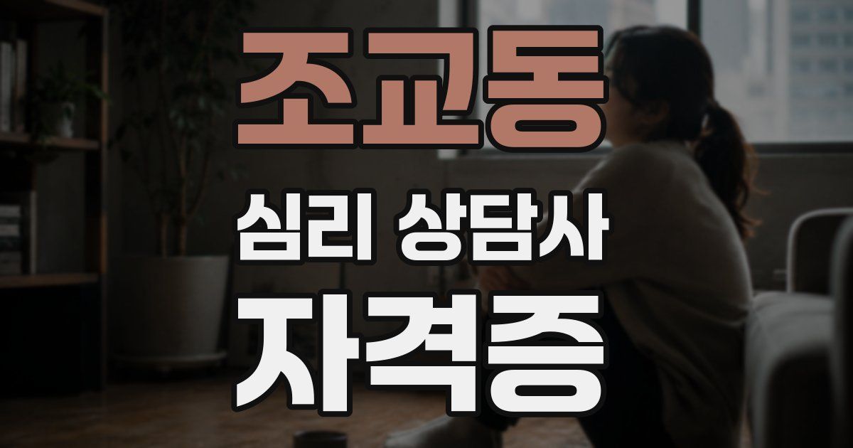조교동 심리 상담사 자격증
