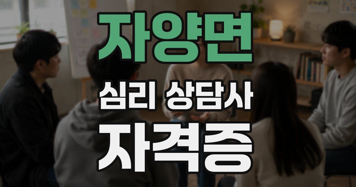 자양면 심리 상담사 자격증