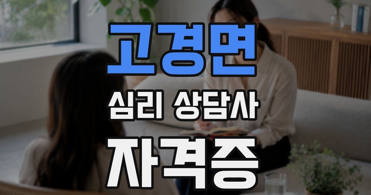 고경면 심리 상담사 자격증