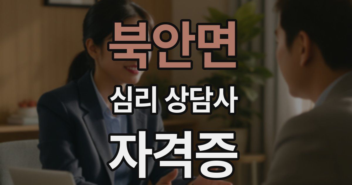 북안면 심리 상담사 자격증