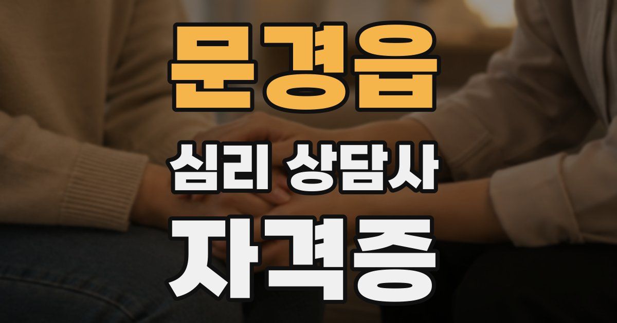 문경읍 심리 상담사 자격증