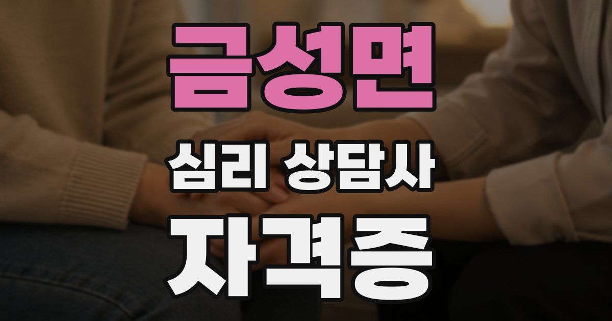 금성면 심리 상담사 자격증