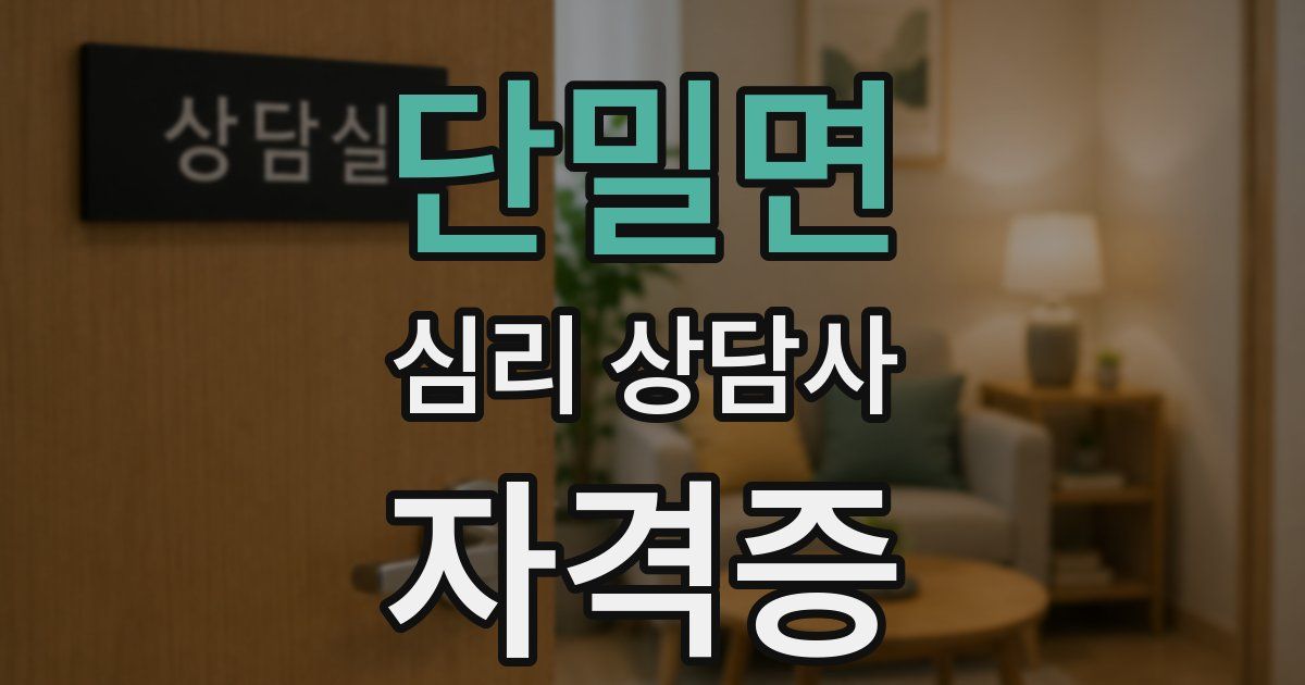 단밀면 심리 상담사 자격증