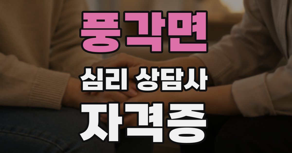 풍각면 심리 상담사 자격증