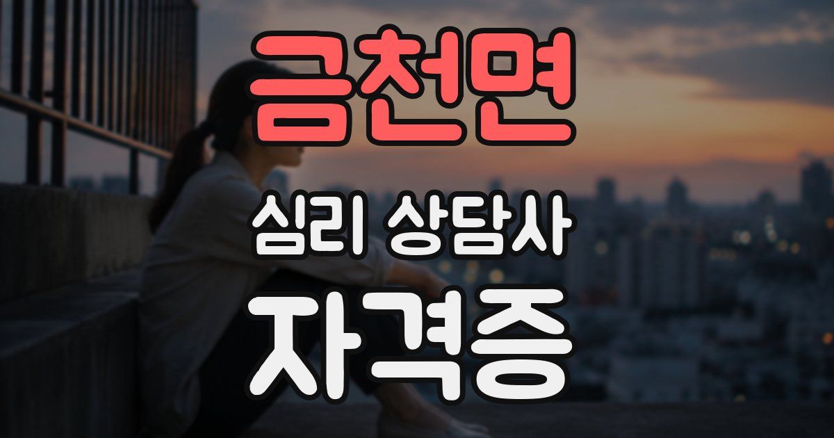 금천면 심리 상담사 자격증