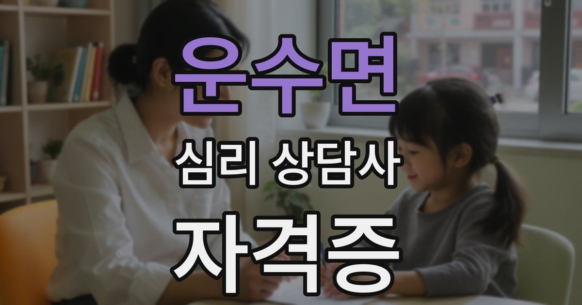 운수면 심리 상담사 자격증