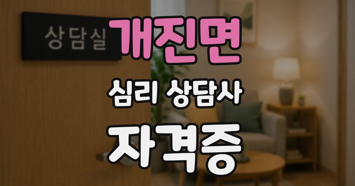 개진면 심리 상담사 자격증