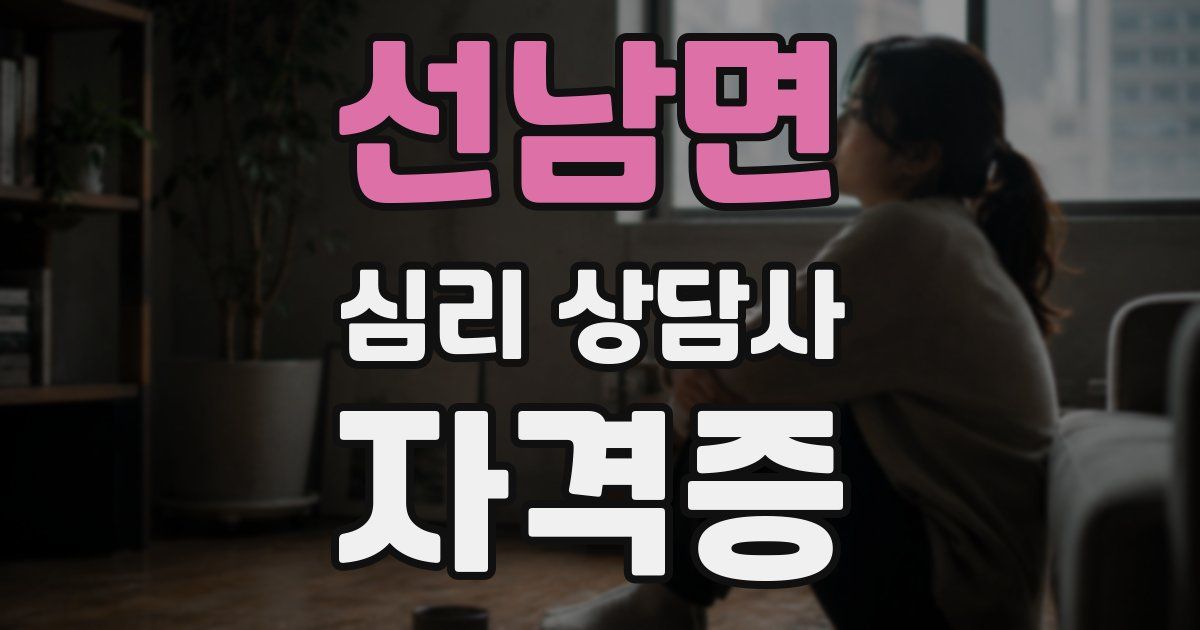 선남면 심리 상담사 자격증