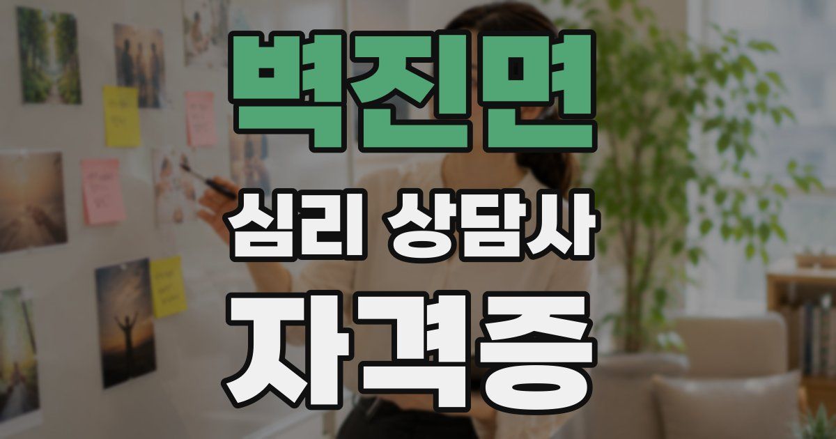 벽진면 심리 상담사 자격증