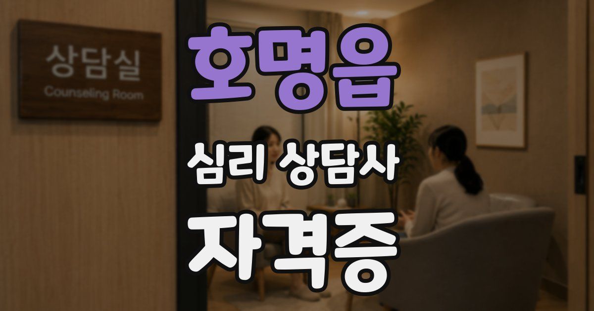 호명읍 심리 상담사 자격증