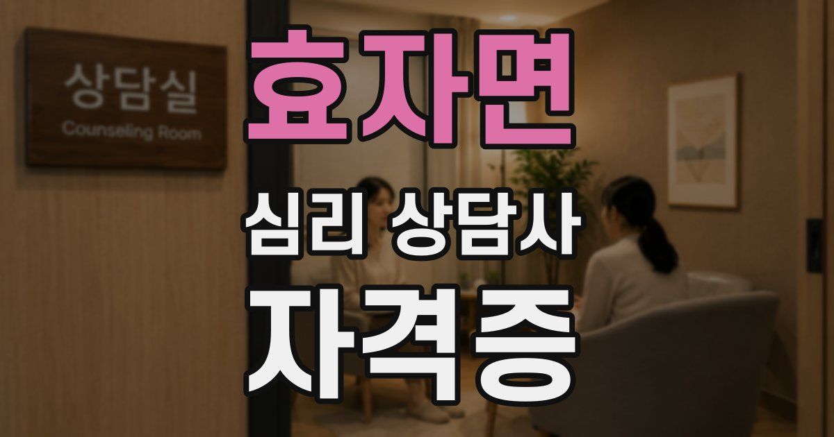 효자면 심리 상담사 자격증