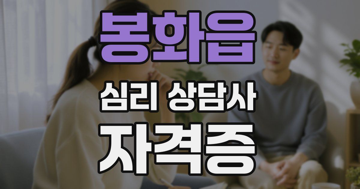 봉화읍 심리 상담사 자격증