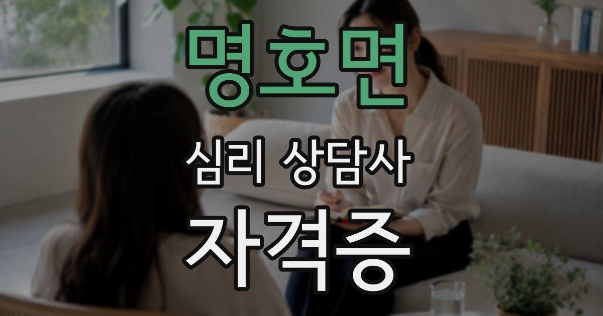 명호면 심리 상담사 자격증