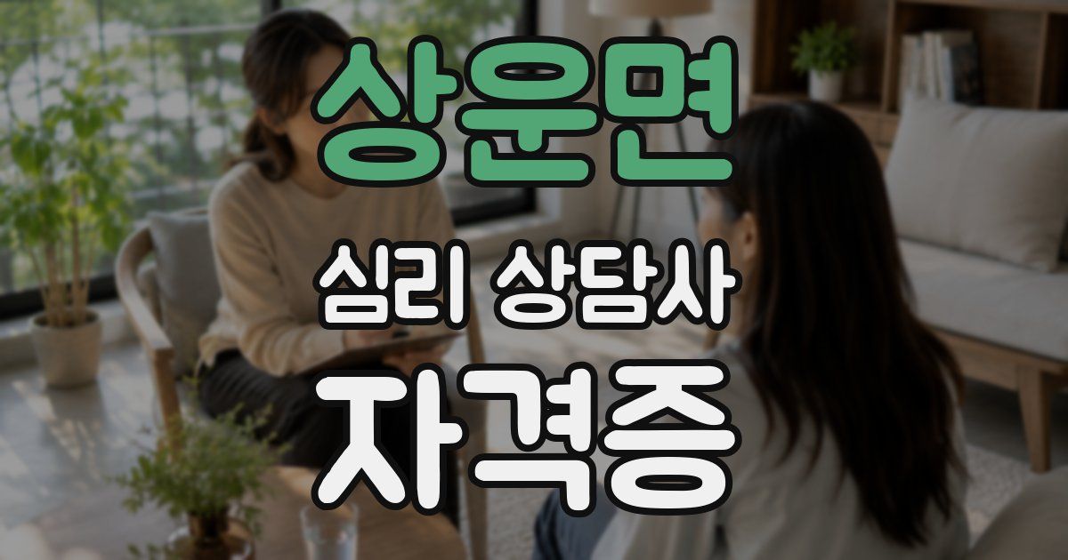 상운면 심리 상담사 자격증