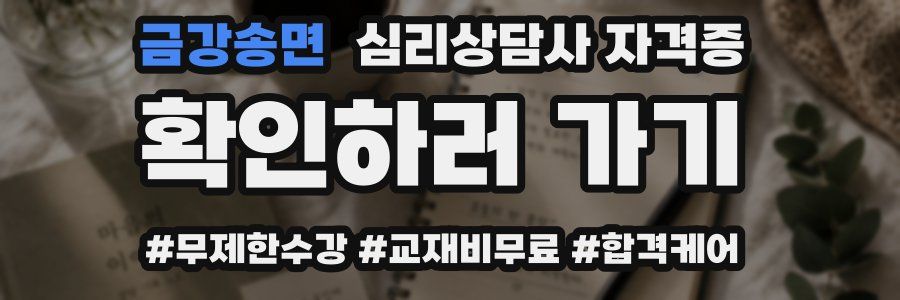 금강송면 심리 상담사 자격증