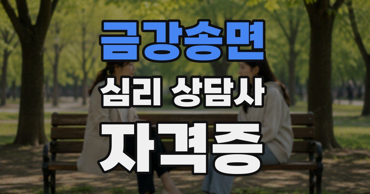 금강송면 심리 상담사 자격증