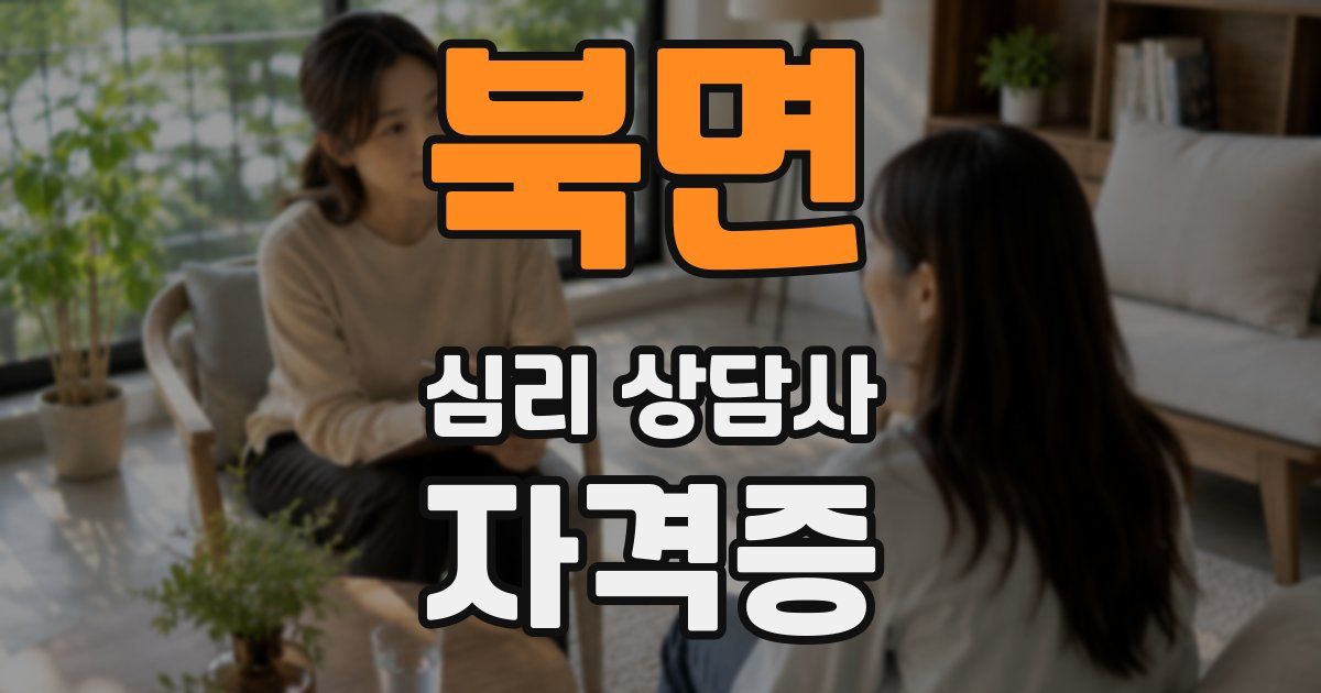 북면 심리 상담사 자격증