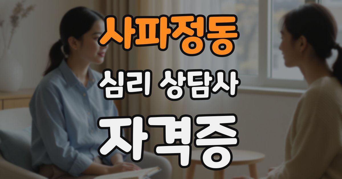 사파정동 심리 상담사 자격증