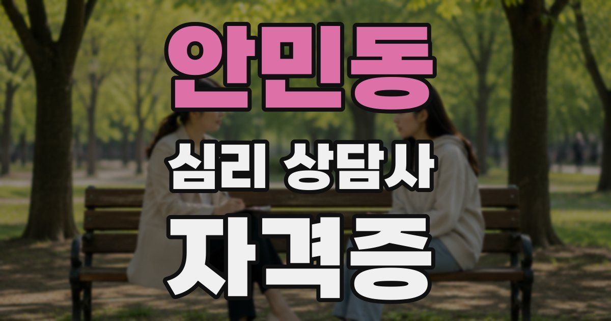 안민동 심리 상담사 자격증