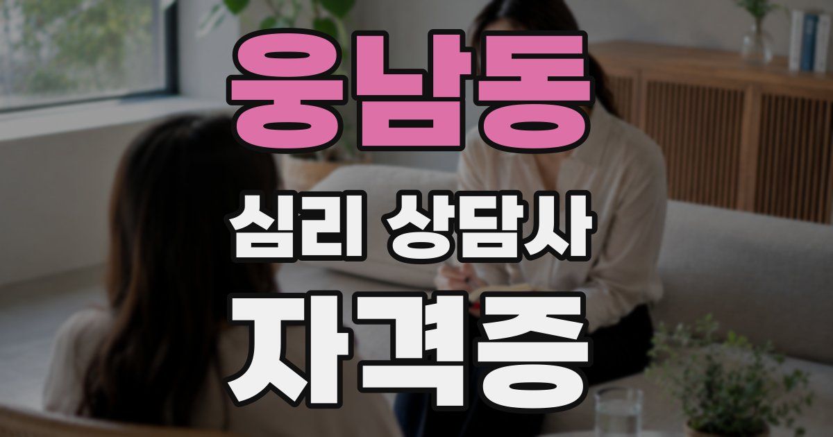 웅남동 심리 상담사 자격증
