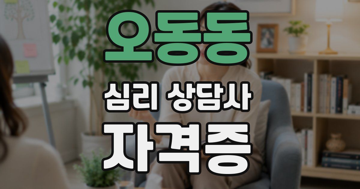 오동동 심리 상담사 자격증