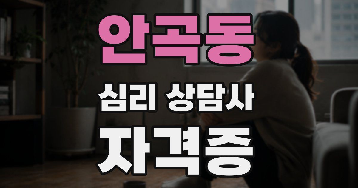 안곡동 심리 상담사 자격증