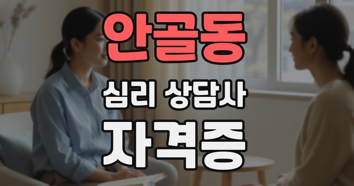 안골동 심리 상담사 자격증