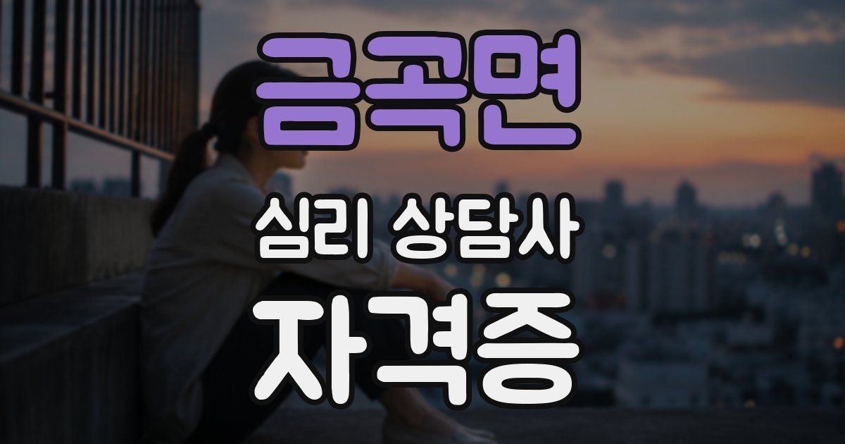 금곡면 심리 상담사 자격증
