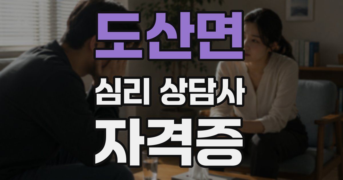 도산면 심리 상담사 자격증