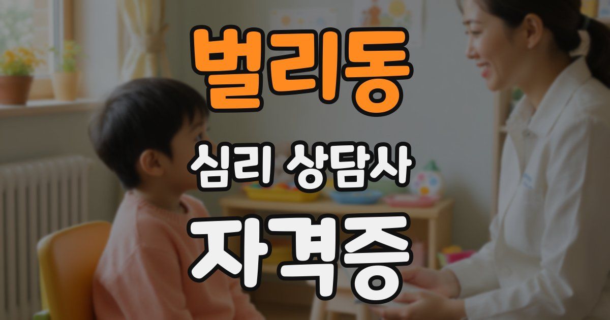 벌리동 심리 상담사 자격증