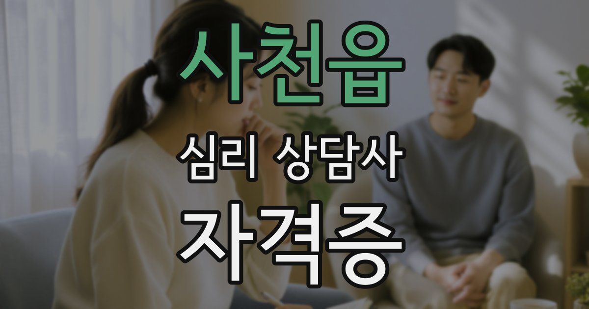 사천읍 심리 상담사 자격증