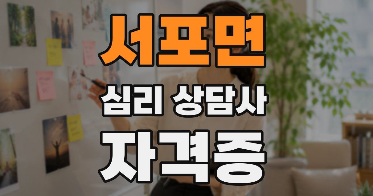 서포면 심리 상담사 자격증