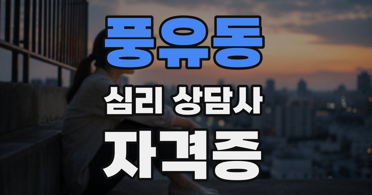 풍유동 심리 상담사 자격증