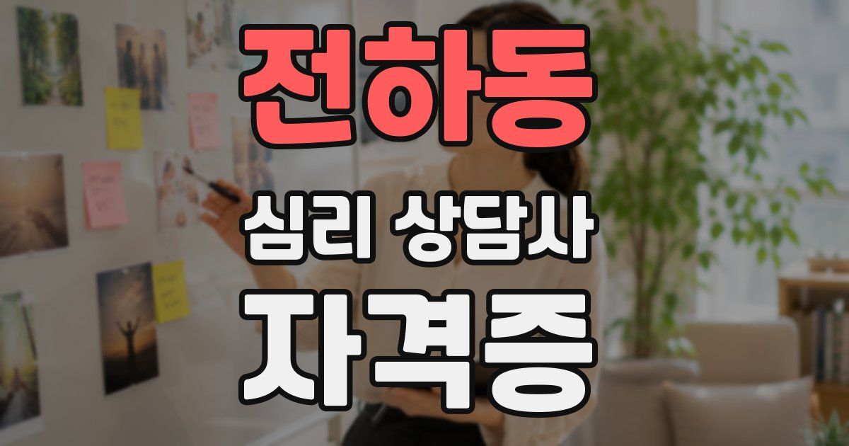 전하동 심리 상담사 자격증