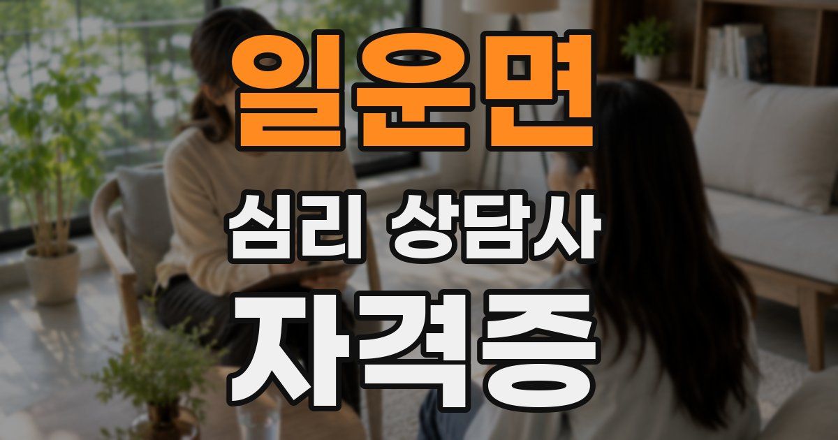 일운면 심리 상담사 자격증