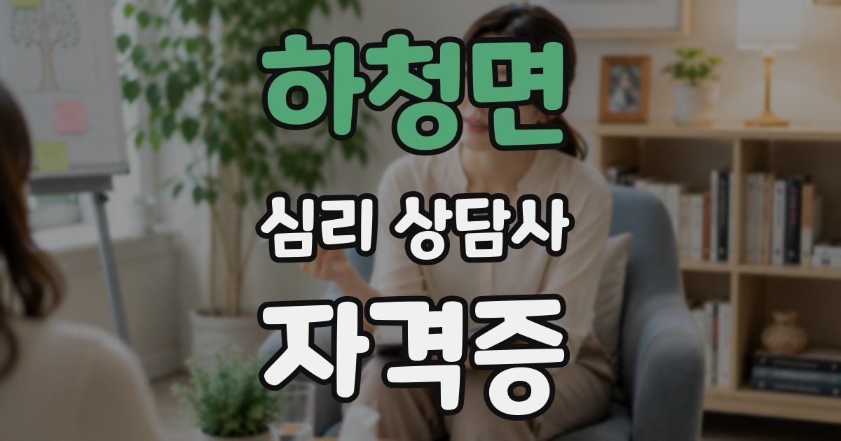 하청면 심리 상담사 자격증