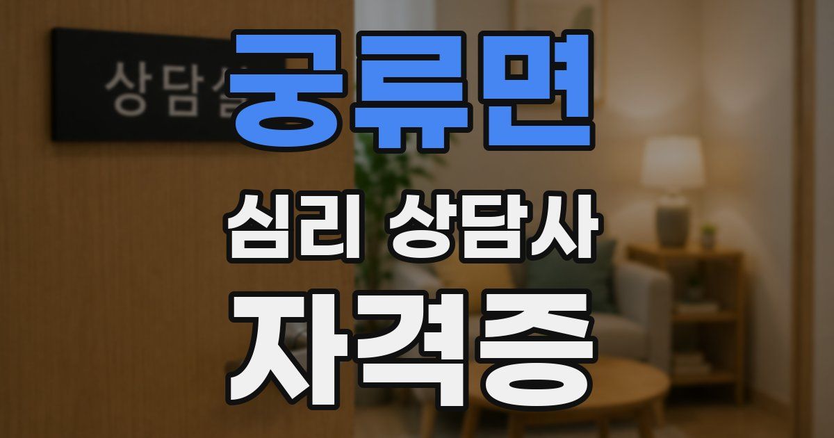 궁류면 심리 상담사 자격증